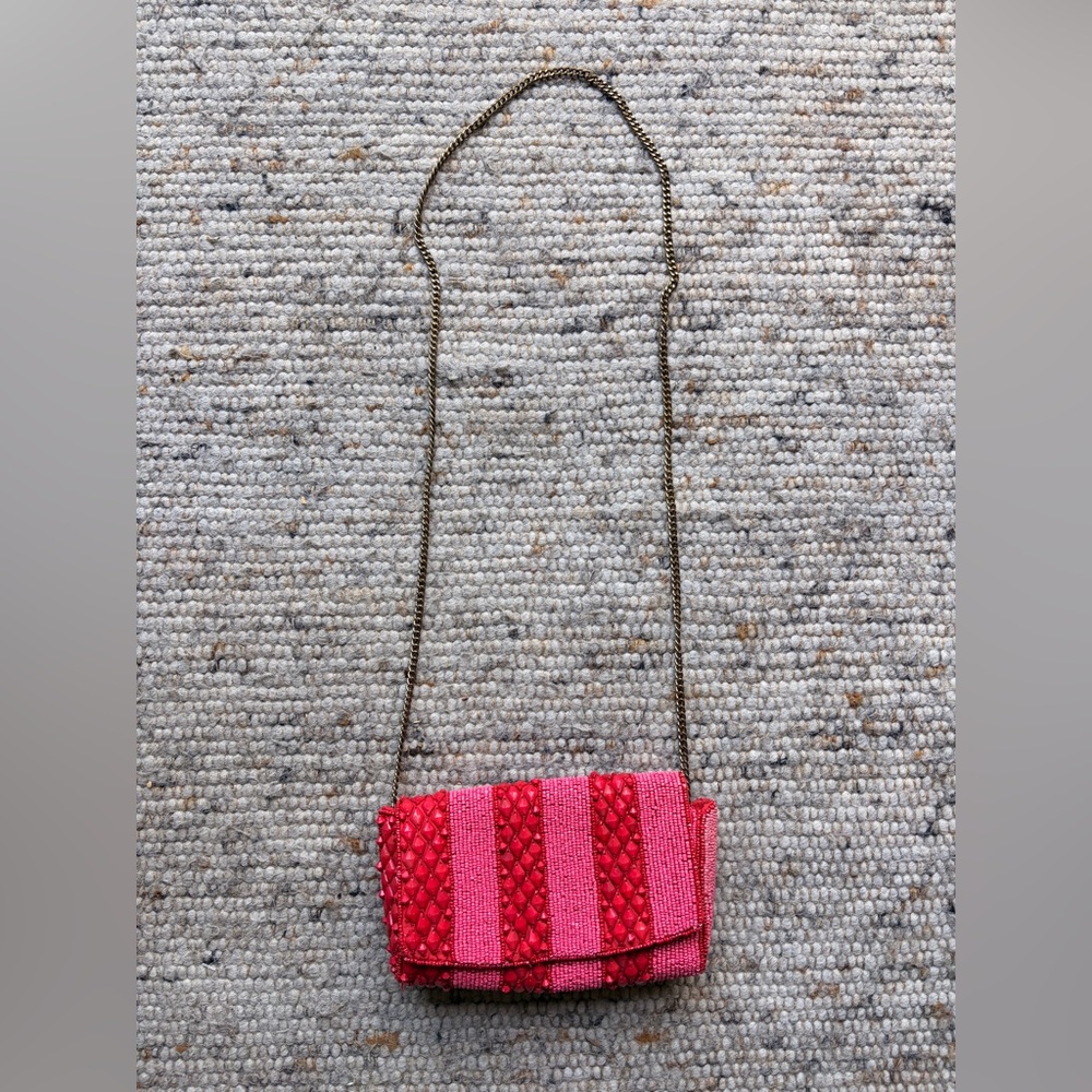 Elegant Anthropologie Pink Striped Women's clutch